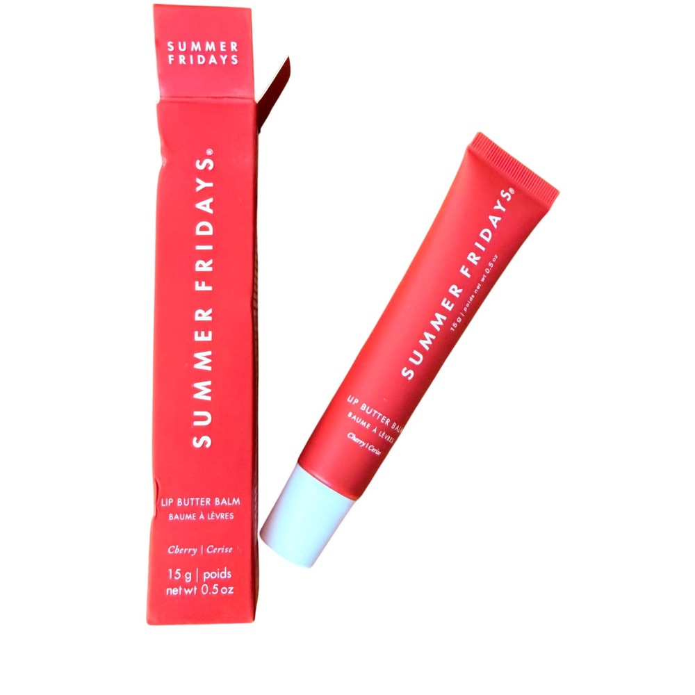 Summer Fridays Lip Butter Balm Cherry 0.5 oz Tinted Vegan Lip Treatment NIB